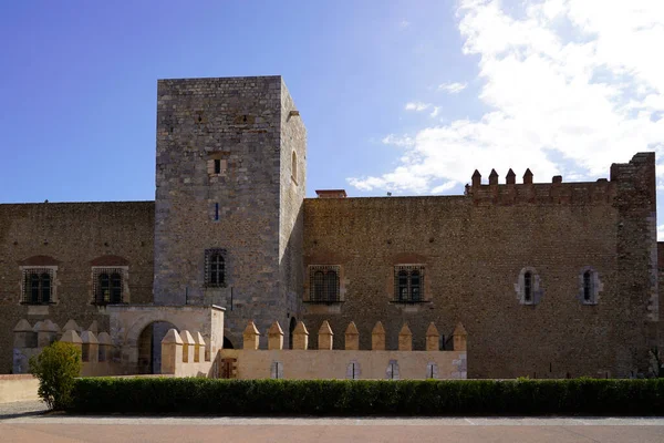 stock image Palace of the Kings of Majorca entrance facade castle in Perpignan France