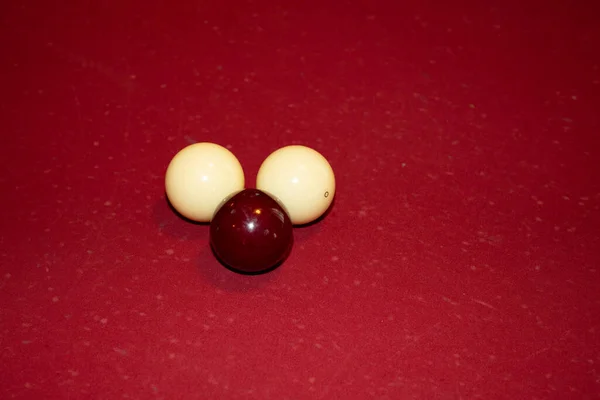 French Billiard Balls White Red Burgundy Slate Board — Stockfoto