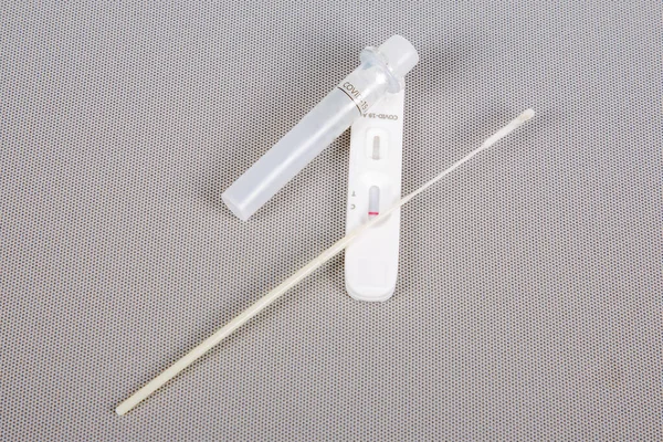 Pcr Test Covid Coronavirus Swab Collection Kit Close — Foto Stock