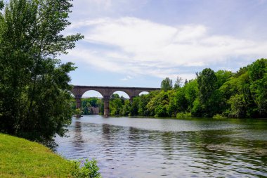 Albi in south medieval France with bridge on french tarn river