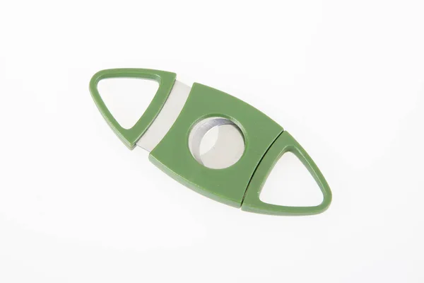 Green Cigar Cutter White Background — Stock Photo, Image