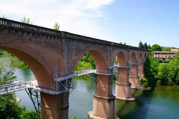 Albi Medieval Piedra Roja Puente Ciudad Sobre Río Tarn — Foto de Stock