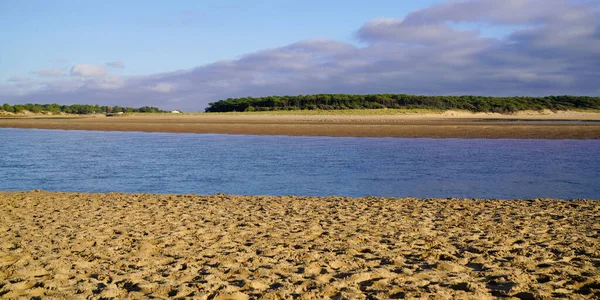 Zand Natuurlijke Wilde Oceaan Strand Talmont Vendee Frankrijk — Stockfoto