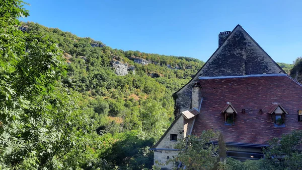 Rocamadour Centro Storico Francia Villaggio Scogliera Montagna Lot — Foto Stock