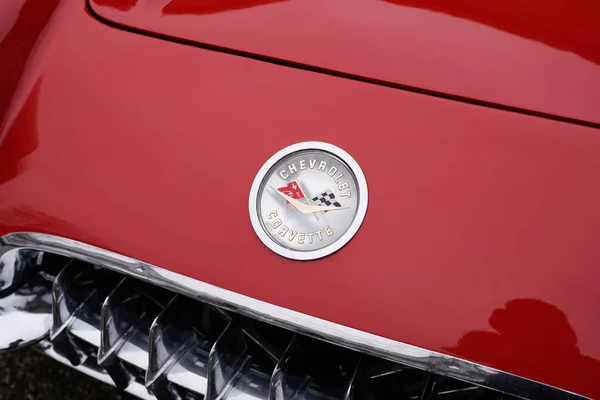 Бордо Аквитания Франция 2022 Chevrolet Corvette Автомобильный Знак Логотип Текстовый — стоковое фото