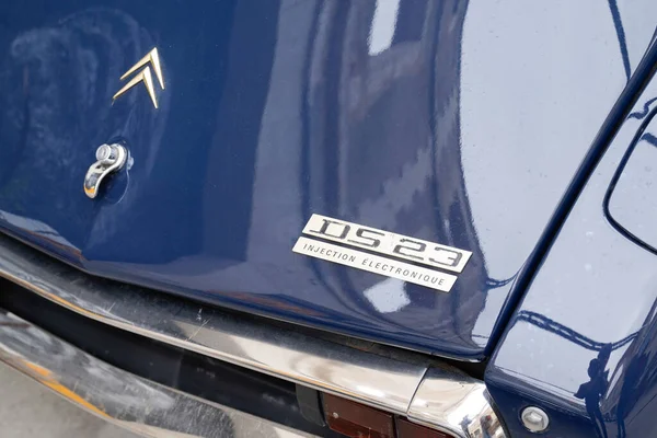 ボルドー アキテーヌフランス 2022年02月 シトロエンDs 23ロゴブランドとテキスト署名ヴィンテージフランス車 — ストック写真
