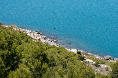 Akdeniz Pireneleri 'ndeki Güney Fransa kıyıları Languedoc-Roussillon Fransa' daki Doğu Masalları
