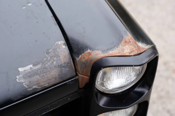 Rusty Headlight Outline Black Classic Car Retro — Stock Photo, Image