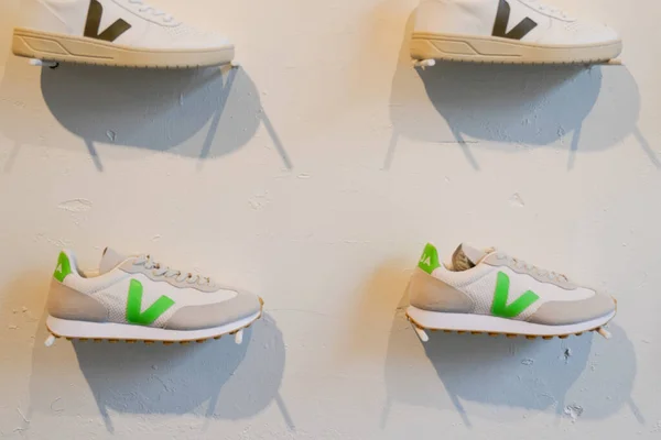 Bordeaux Aquitaine France 2022 Veja Sneakers Store Differently Infusing Each — Stock Photo, Image