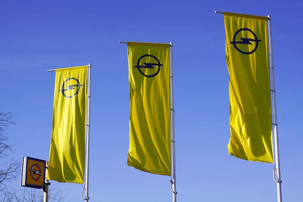 Bordéus Aquitânia França 2022 Sinal Carro Marca Logotipo Opel Bandeira — Fotografia de Stock