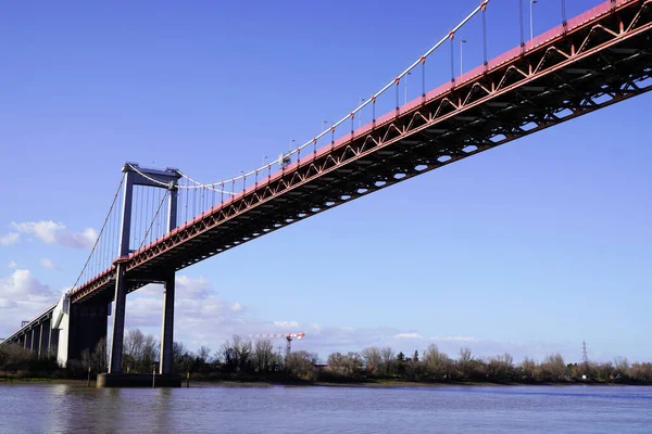 Pont Aquitaine Ponte Sospeso Francese Nella Città Bordeaux Fiume Garonne — Foto Stock
