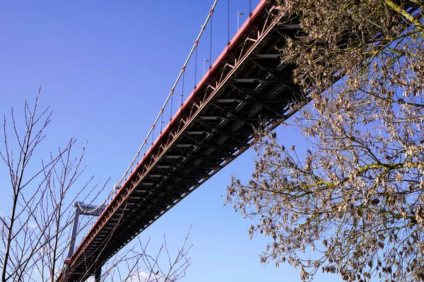 Jembatan Pont Aquitaine Suspensi Bordeaux Sungai Kota Garonne Barat Daya — Stok Foto