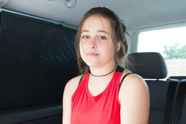 Junges Teenager Mädchen Einem Wohnmobil Vanlife Van Roadtrip Konzept — Stockfoto