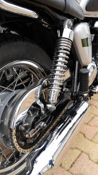 Bordeaux Aquitaine Francie 2022 Triumf Bonneville Motocykl Detail Zadní Straně — Stock fotografie