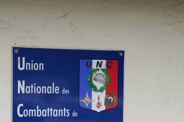 Bordeaux, Aquitaine France - 02 28 2022: UNC Union nationale des Fighbatants Fransız metin sembolü ve Fransız Ulusal Savaşçılar Birliği 'nin marka logosu