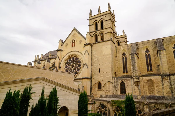 Montpellier Kostel Budova Fasádní Katedrála Jižní Francii — Stock fotografie