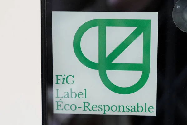 Bordeaux Aquitaine France 2022 Fig Label Eco Responsable Logo Brand — Stock Photo, Image