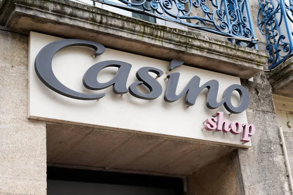 Bordeaux Aquitania Francia 2022 Negozio Casinò Logo Del Supermercato Testo — Foto Stock