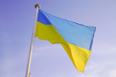 Ukrayna 'nın sarı mavi bayrağıyla Ukrayna Ulusal Bayrağı
