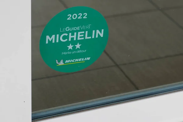 Bordéus Aquitânia França 2022 Michelin Guia Vert 2022 Logo Sign — Fotografia de Stock