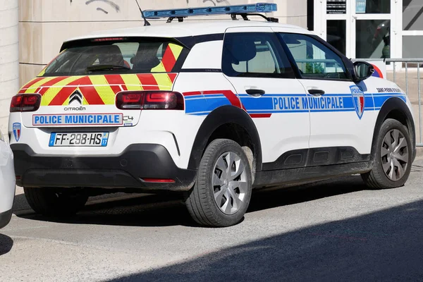 Bordeaux Aquitaine France 2022 Police Municipale Citroen French Municipal Lop — стокове фото