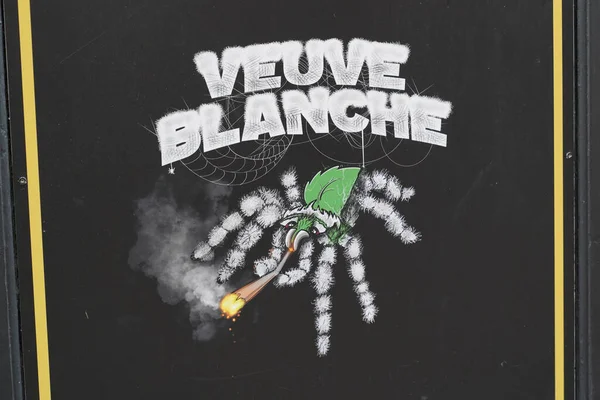 Bordeaux Aquitaine Frankrike 2022 Veuve Blanche Cbd Shop Logo Märke — Stockfoto