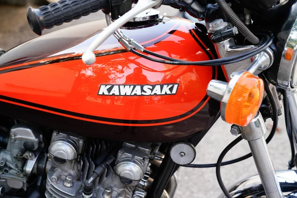 Bordeaux Aquitaine Frankrijk 2022 Kawasaki Tekstmerk Motorfiets Klassiek Logo Japanse — Stockfoto