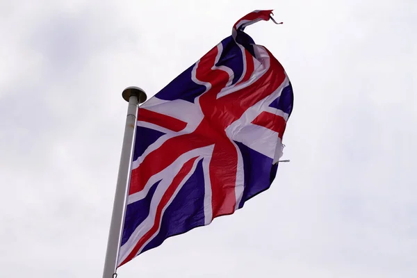England Flag English Wave Cloudy Sky Reino Unido — Fotografia de Stock