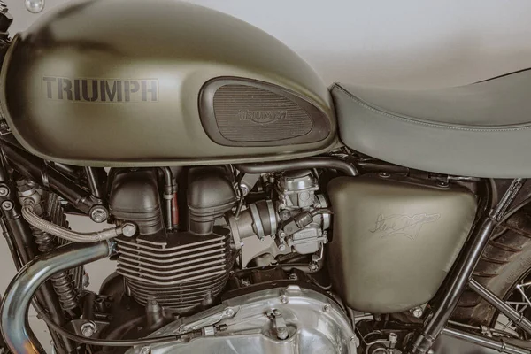 Bordeaux Aquitaine France 2022 Triumph Steve Mcqueen Limited Edition Khaki — стокове фото