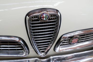 Bordeaux , Aquitaine  France - 05 01 2022 : alfa romeo logo brand and text sign front of sport sixties vintage car