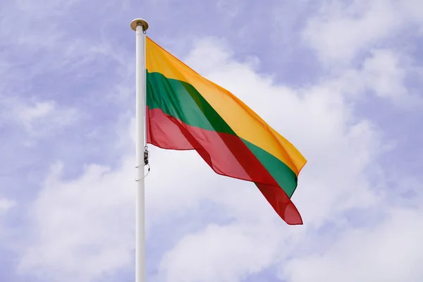 Flag Lithuania Lithuanian National State Flag Wind Mat Blue Cloud — стокове фото