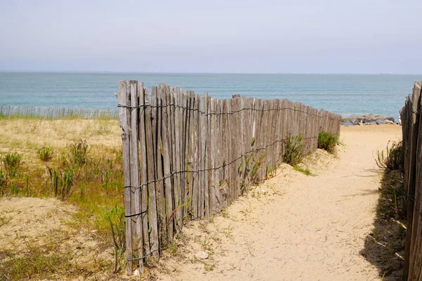 Acceso Cerca Del Sendero Arena Oceánica Madera Playa Del Océano — Foto de Stock