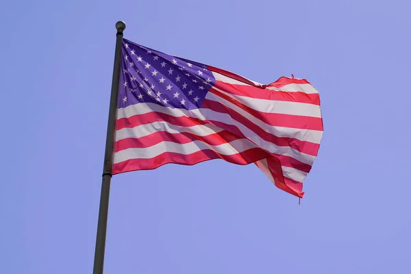Bandera Estados Unidos Bandera Estados Unidos Alfombra Viento Con Cielo — Foto de Stock