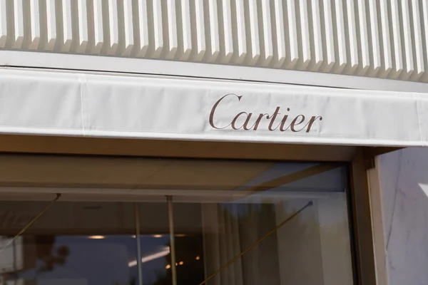 Cannes Paca França 2022 Logotipo Cartier Marca Sinal Loja Texto — Fotografia de Stock