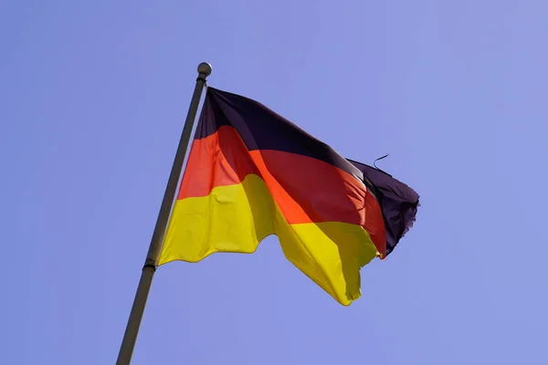 Bandiera Bandiera Stato Tedesco Sul Tappetino Del Vento Germania Con — Foto Stock