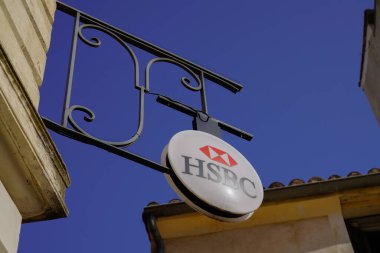 Bordeaux , Aquitaine  France - 06 05 2022 : HSBC bank logo brand swiss sign text banking and financial services office organisations