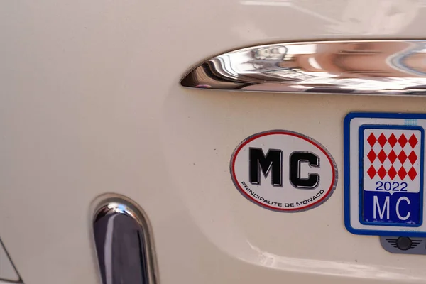 Nice Paca France 2022 Monaco Rear Car Sign Text Logo — Fotografia de Stock