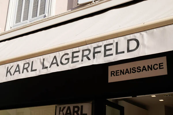 Cannes Paca France 2022 Karl Lagerfeld Logo Brand Text Sign — Stok fotoğraf