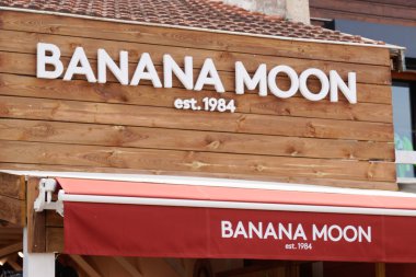 Bordeaux , Aquitaine  France - 06 25 2022 : banana moon logo brand and text sign on wall swim wear facade store fashion california