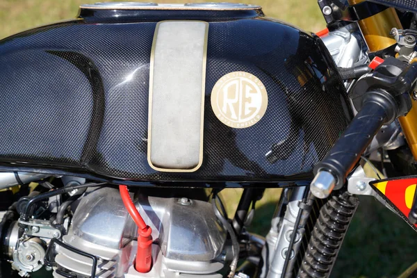 Bordeaux Aquitaine France 2022 Royal Enfield Continental Motorcycle Fuel Tank — Stock Photo, Image