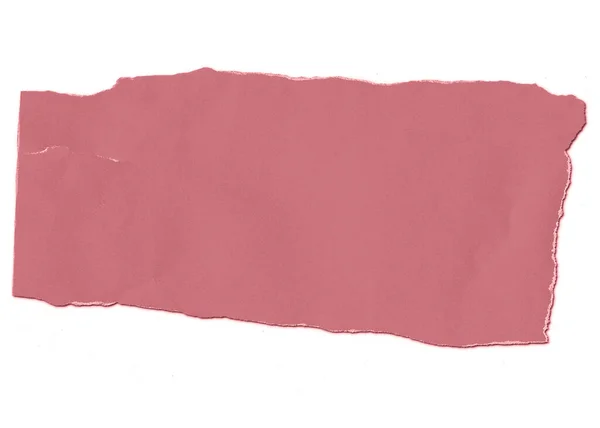 Torn Piece Pink Burgundy Cardboard Paper White Background Stripe Copy — Zdjęcie stockowe