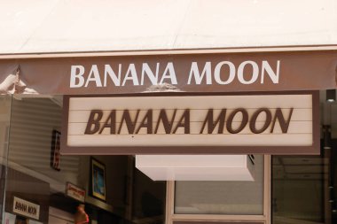 Bordeaux , Aquitaine  France - 08 08 2022 : banana moon logo brand and text sign wall shop facade of swimwear for women fashion store