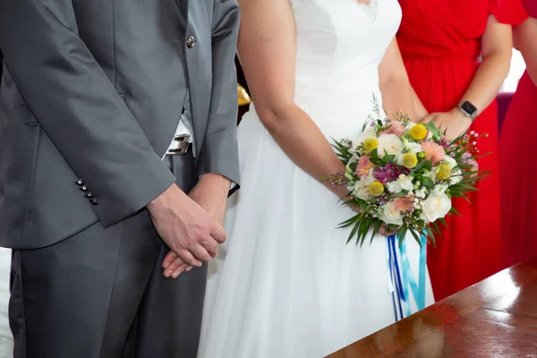 Happy Wedding Couple Bride Groom Together Marriage Celebration — Stockfoto