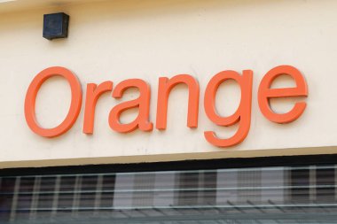 Bordeaux , Aquitaine  France - 05 09 2022 : Orange store logo and brand sign facade shop french multinational telecommunications company