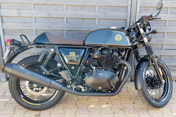 Bordéus Aquitânia França 2022 Royal Enfield Continental 120 Black Motorcycle — Fotografia de Stock