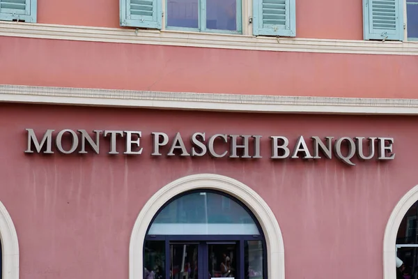 Milan Italia 2022 Monte Paschi Banque Logo Brand Text Sign — Foto de Stock