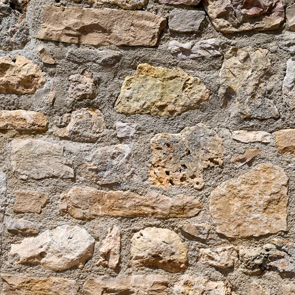 方块石墙石墙米色房屋砖的背景水平石墙纸 — 图库照片