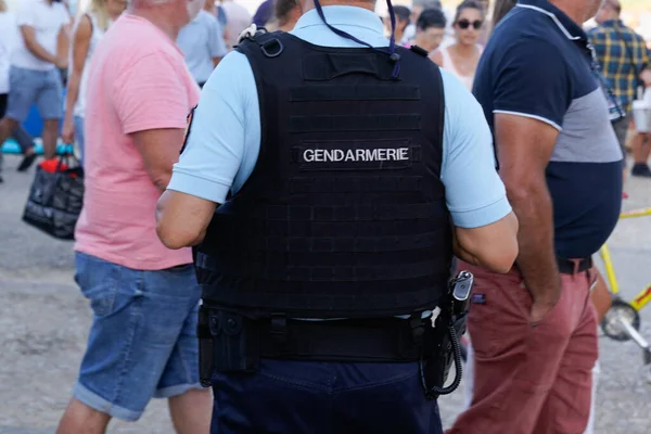 Bordeaux Aquitaine Frankrike 2022 Gendarmeriet Fransman Gatupolisen Militär Frankrike Patrull — Stockfoto