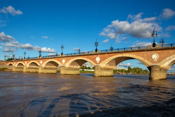 Πέτρινη Γέφυρα Στη Γαλλία Pont Pierre Στην Πόλη Μπορντό Aquitaine — Φωτογραφία Αρχείου