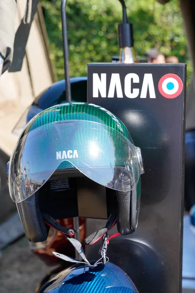 Burdeos Aquitania Francia 2022 Naca Moto Casco Moto Con Texto — Foto de Stock